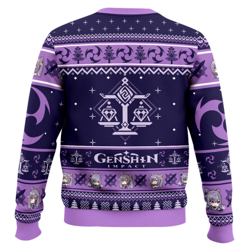 Hooktab Genshin Impact Keqing Ugly Christmas Sweater Hooktab Genshin Impact Keqing Ugly Christmas Sweater