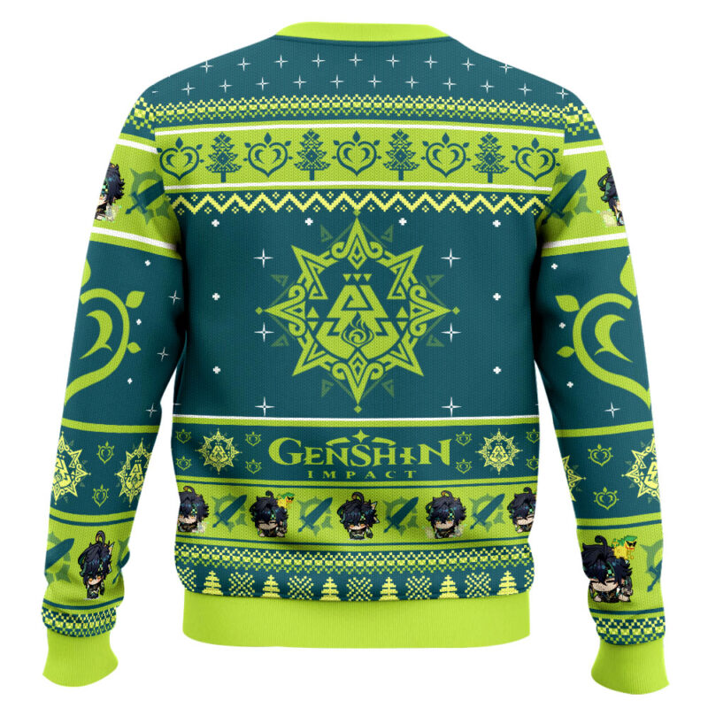 Hooktab Genshin Impact Kinich Ugly Christmas Sweater Hooktab Genshin Impact Kinich Ugly Christmas Sweater
