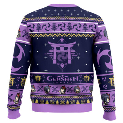 Hooktab Genshin Impact Kujou Sara Ugly Christmas Sweater