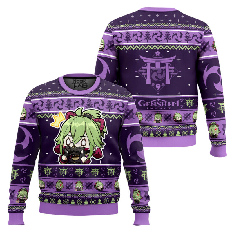 Hooktab Genshin Impact Kuki Shinobu Ugly Christmas Sweater Hooktab Genshin Impact Kuki Shinobu Ugly Christmas Sweater