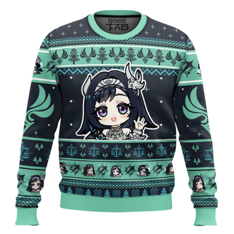 Hooktab Genshin Impact Lan Yan Ugly Christmas Sweater