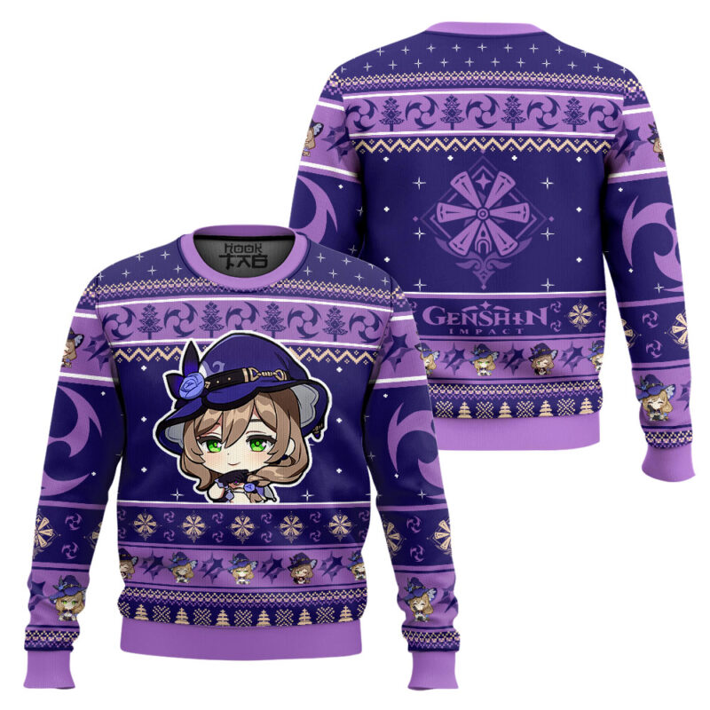 Hooktab Genshin Impact Lisa Ugly Christmas Sweater Hooktab Genshin Impact Lisa Ugly Christmas Sweater