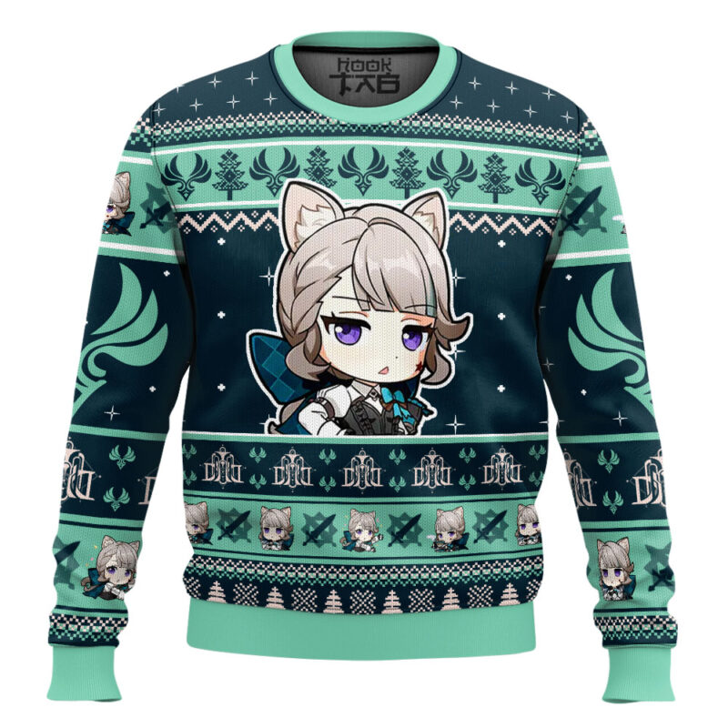 Hooktab Genshin Impact Lynette Ugly Christmas Sweater