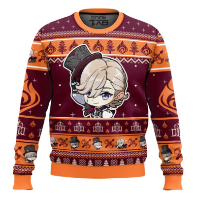 Hooktab Genshin Impact Lyney Ugly Christmas Sweater