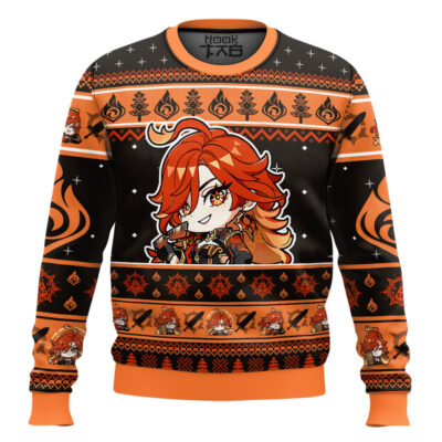 Hooktab Genshin Impact Mavuika Ugly Christmas Sweater