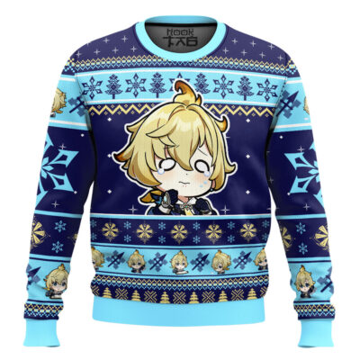 Hooktab Genshin Impact Mika Ugly Christmas Sweater