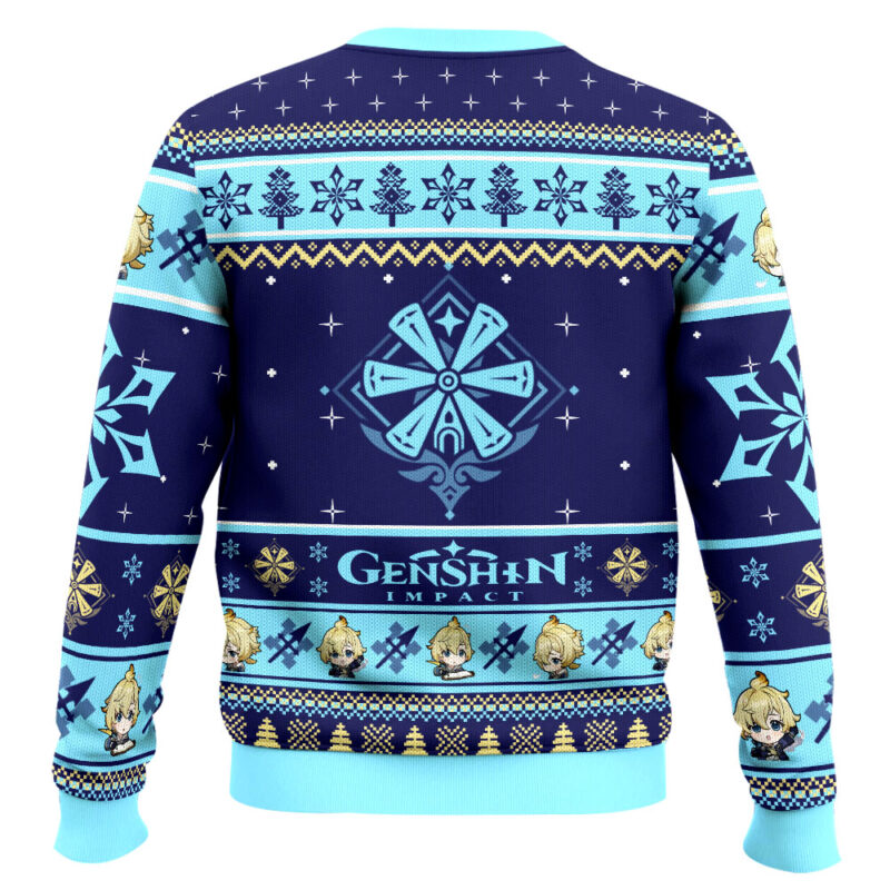 Hooktab Genshin Impact Mika Ugly Christmas Sweater Hooktab Genshin Impact Mika Ugly Christmas Sweater