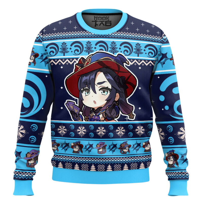 Hooktab Genshin Impact Mona Ugly Christmas Sweater