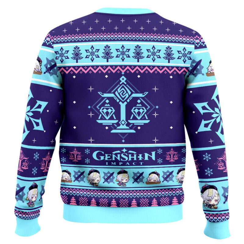 Hooktab Genshin Impact Qiqi Ugly Christmas Sweater Hooktab Genshin Impact Qiqi Ugly Christmas Sweater