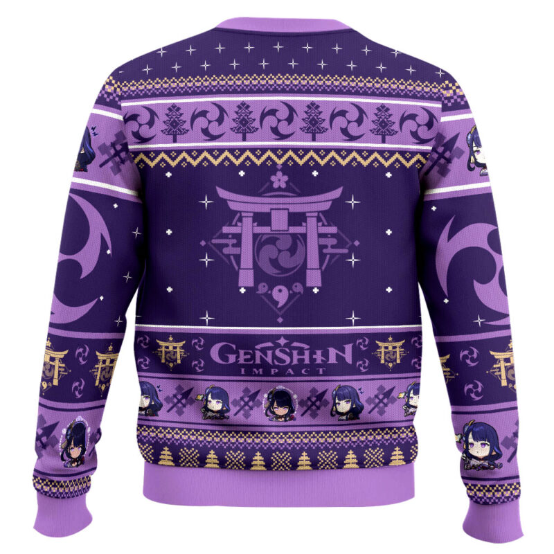 Hooktab Genshin Impact Raiden Shogun Ugly Christmas Sweater Hooktab Genshin Impact Raiden Shogun Ugly Christmas Sweater