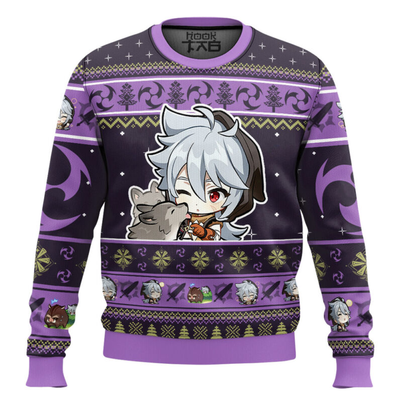 Hooktab Genshin Impact Razor Ugly Christmas Sweater