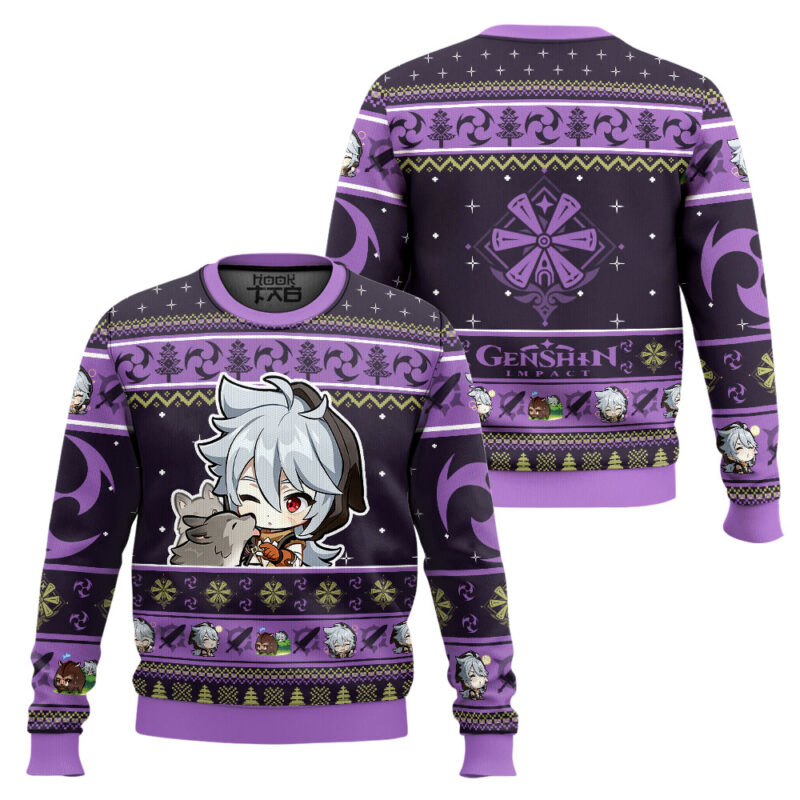 Hooktab Genshin Impact Razor Ugly Christmas Sweater Hooktab Genshin Impact Razor Ugly Christmas Sweater