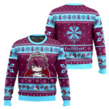 Hooktab Genshin Impact Rosaria Ugly Christmas Sweater