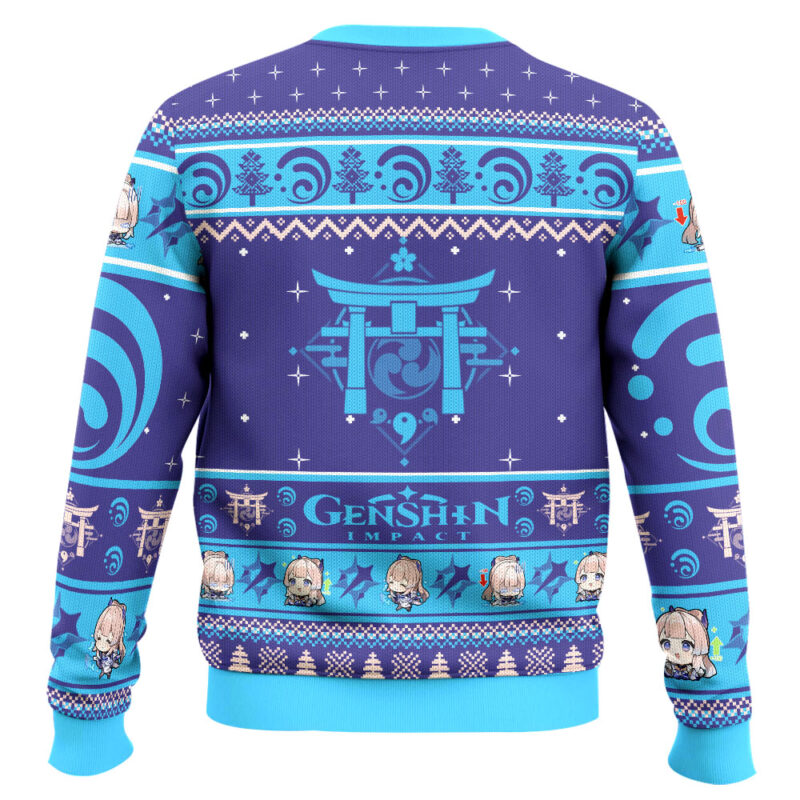 Hooktab Genshin Impact Sangonomiya Kokomi Ugly Christmas Sweater Hooktab Genshin Impact Sangonomiya Kokomi Ugly Christmas Sweater