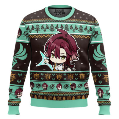 Hooktab Genshin Impact Shikanoin Heizou Ugly Christmas Sweater