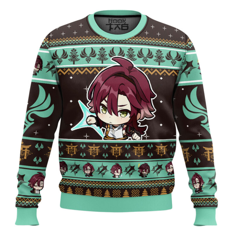 Hooktab Genshin Impact Shikanoin Heizou Ugly Christmas Sweater
