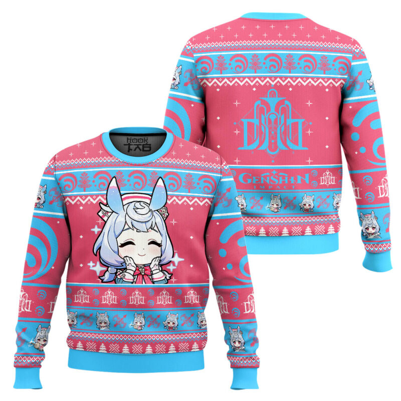 Hooktab Genshin Impact Sigewinne Ugly Christmas Sweater Hooktab Genshin Impact Sigewinne Ugly Christmas Sweater
