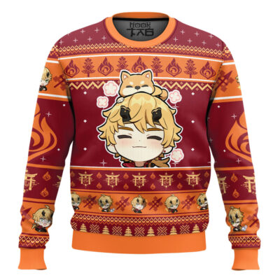 Hooktab Genshin Impact Thoma Ugly Christmas Sweater