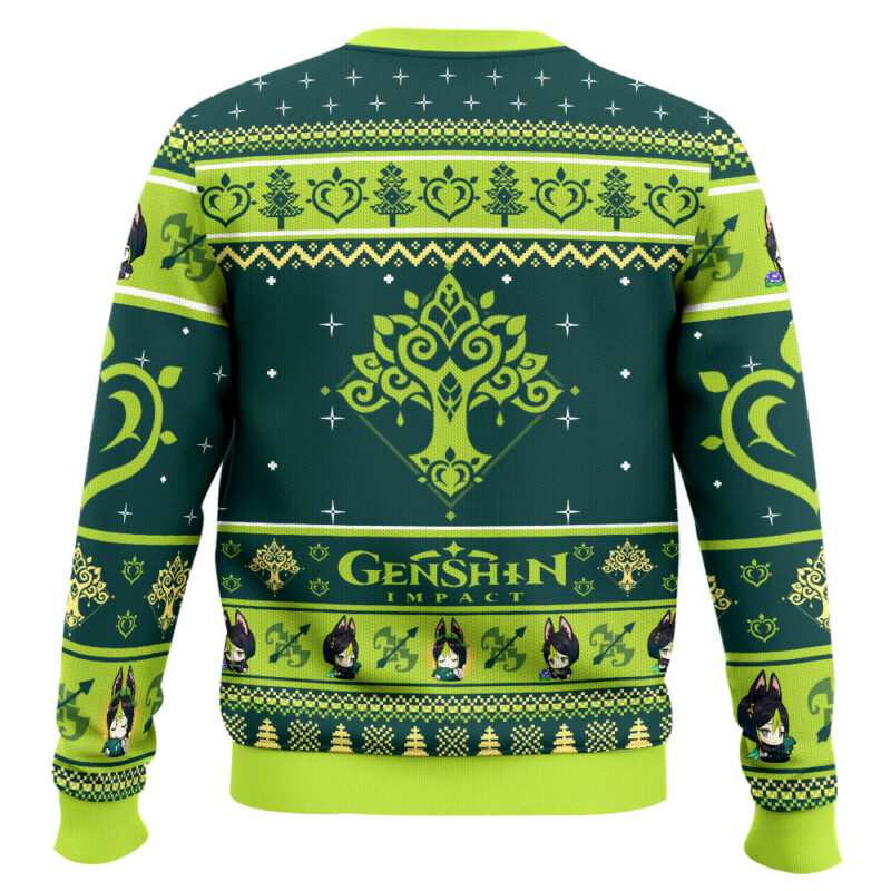 Hooktab Genshin Impact Tighnari Ugly Christmas Sweater Hooktab Genshin Impact Tighnari Ugly Christmas Sweater