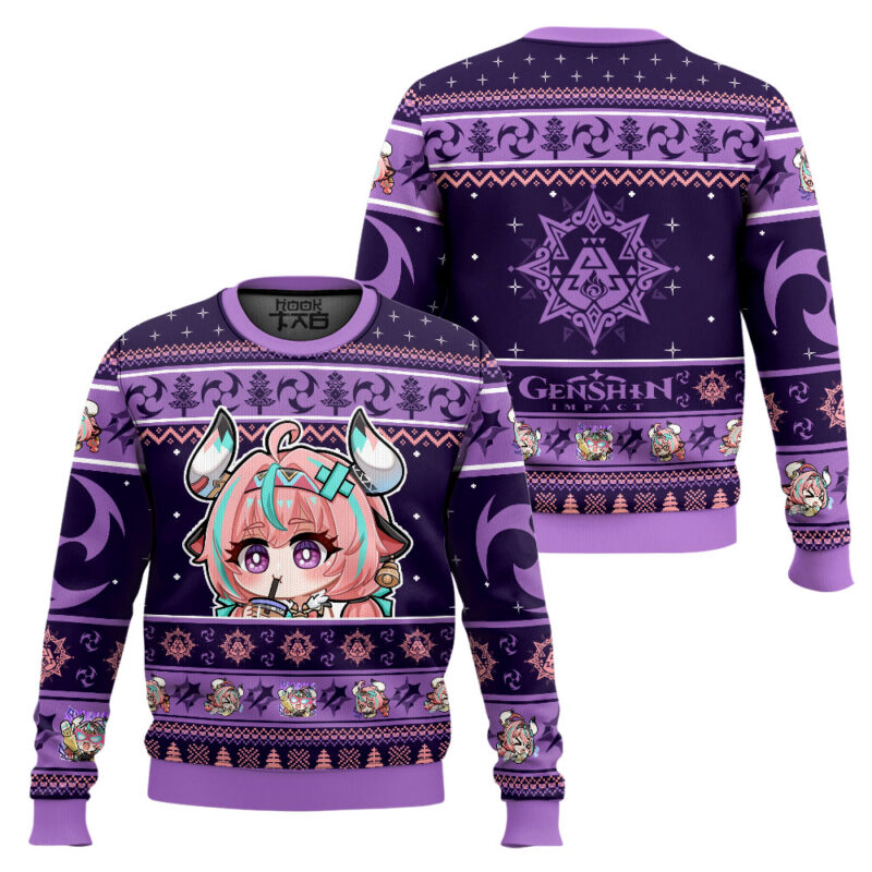 Hooktab Genshin Impact Varesa Ugly Christmas Sweater Hooktab Genshin Impact Varesa Ugly Christmas Sweater