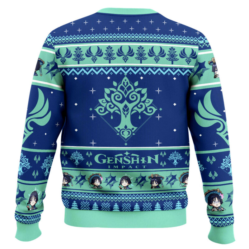 Hooktab Genshin Impact Wanderer Ugly Christmas Sweater Hooktab Genshin Impact Wanderer Ugly Christmas Sweater