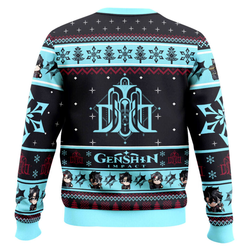 Hooktab Genshin Impact Wriothesley Ugly Christmas Sweater Hooktab Genshin Impact Wriothesley Ugly Christmas Sweater