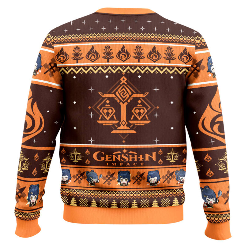 Hooktab Genshin Impact Xiangling Ugly Christmas Sweater Hooktab Genshin Impact Xiangling Ugly Christmas Sweater