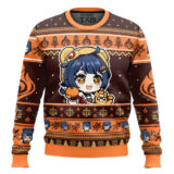 Hooktab Genshin Impact Xiangling Ugly Christmas Sweater