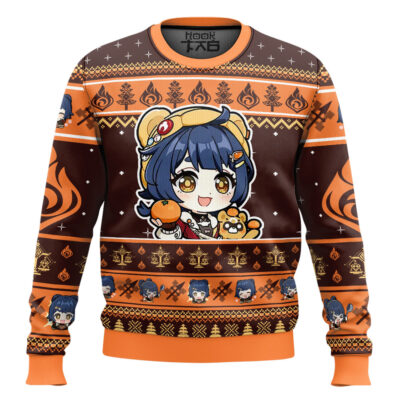 Hooktab Genshin Impact Xiangling Ugly Christmas Sweater