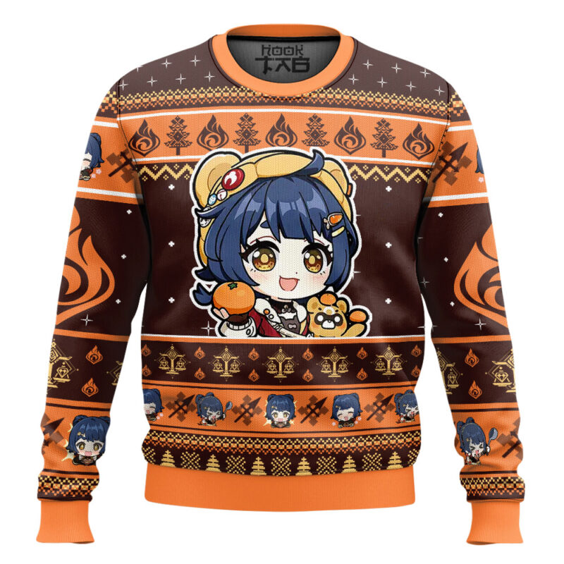Hooktab Genshin Impact Xiangling Ugly Christmas Sweater