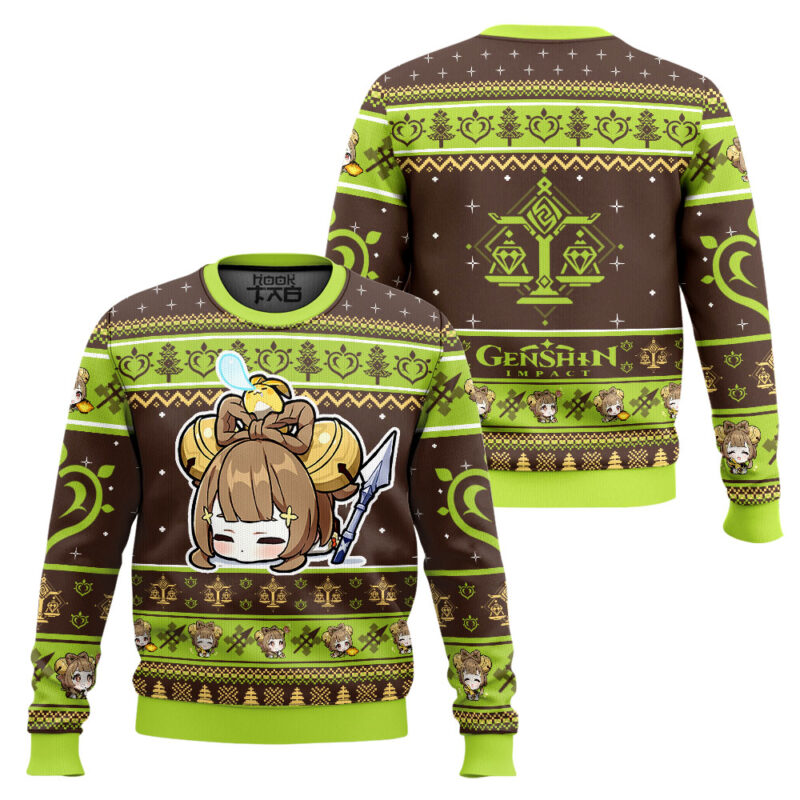 Hooktab Genshin Impact Yaoyao Ugly Christmas Sweater Hooktab Genshin Impact Yaoyao Ugly Christmas Sweater