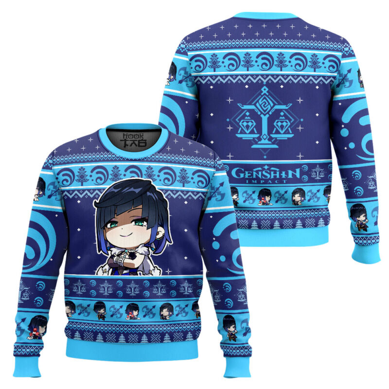 Hooktab Genshin Impact Yelan Ugly Christmas Sweater Hooktab Genshin Impact Yelan Ugly Christmas Sweater