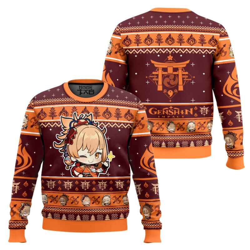 Hooktab Genshin Impact Yoimiya Ugly Christmas Sweater Hooktab Genshin Impact Yoimiya Ugly Christmas Sweater