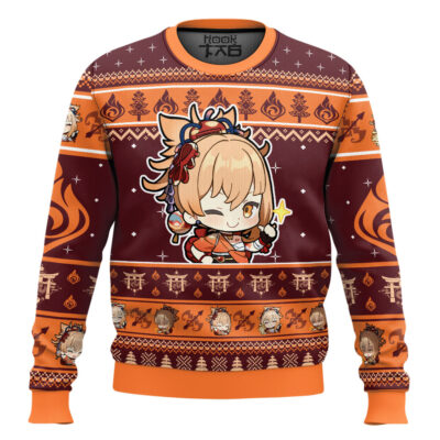 Hooktab Genshin Impact Yoimiya Ugly Christmas Sweater