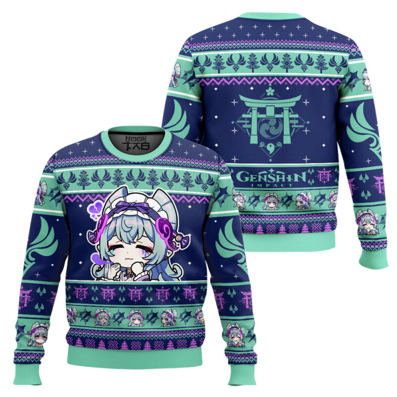 Hooktab Genshin Impact Yumemizuki Mizuki Ugly Christmas Sweater Hooktab Genshin Impact Yumemizuki Mizuki Ugly Christmas Sweater