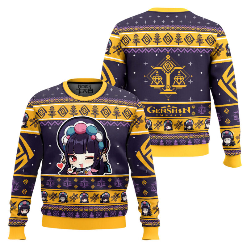 Hooktab Genshin Impact Yun Jin Ugly Christmas Sweater Hooktab Genshin Impact Yun Jin Ugly Christmas Sweater
