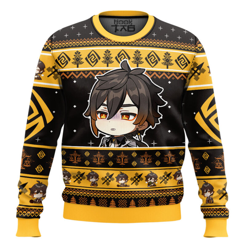 Hooktab Genshin Impact Zhongli Ugly Christmas Sweater