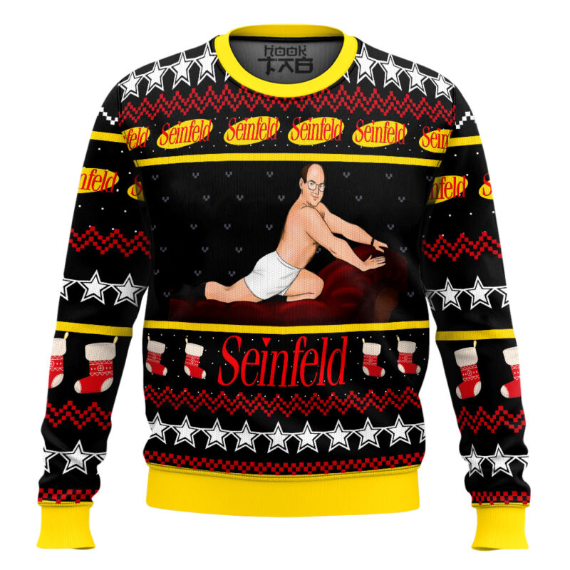 Hooktab George Costanza Seinfield Ugly Christmas Sweater