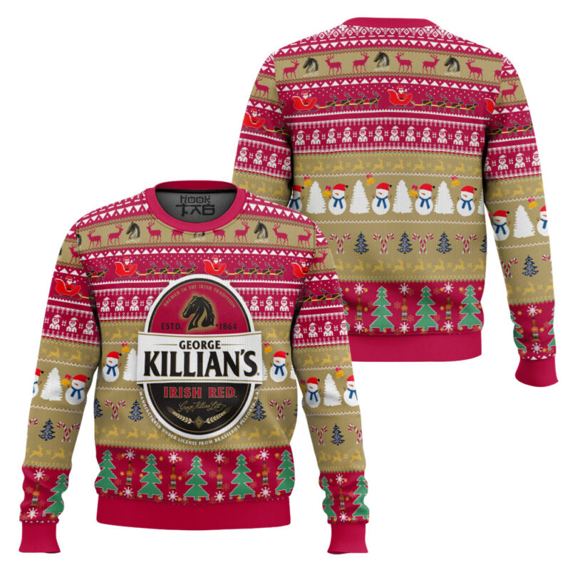 Hooktab George Killian’s Irish Red Ugly Christmas Sweater Hooktab George Killian’s Irish Red Ugly Christmas Sweater