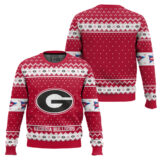 Hooktab Georgia Bulldogs - Custom Name And Number Ugly Christmas Sweater
