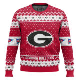 Hooktab Georgia Bulldogs - Custom Name And Number Ugly Christmas Sweater