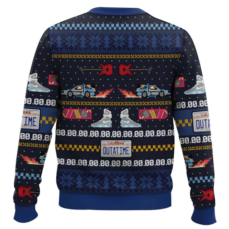 Hooktab Get Back In Time For Christmas Back To The Future Ugly Christmas Sweater Hooktab Get Back In Time For Christmas Back To The Future Ugly Christmas Sweater