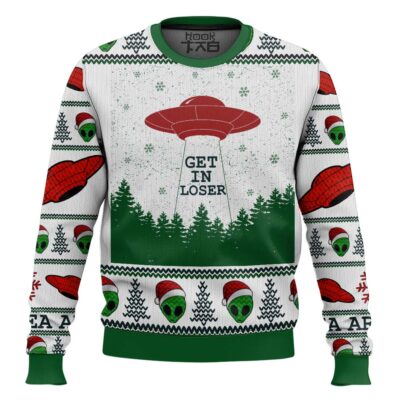 Hooktab Get In Loser Area 51 Ugly Christmas Sweater