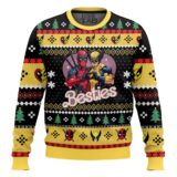 Hooktab Get In Loser Besties Deadpool & Wolverine Ugly Christmas Sweater