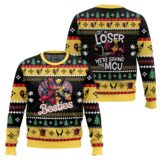 Hooktab Get In Loser Besties Deadpool & Wolverine Ugly Christmas Sweater