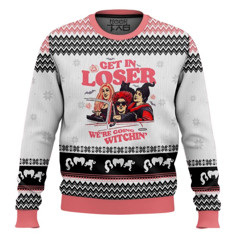 Hooktab Get In Loser Hocus Pocus Ugly Christmas Sweater