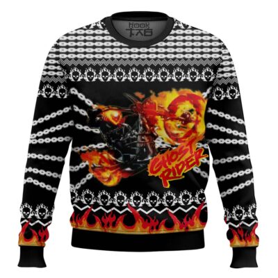 Hooktab Ghost Rider Ugly Christmas Sweater