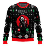Hooktab Ghostface Calling Scream Ugly Christmas Sweater