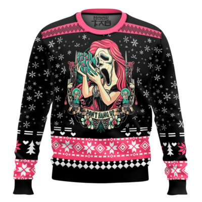 Hooktab Ghostface Don't Hang Up Scream Ugly Christmas Sweater
