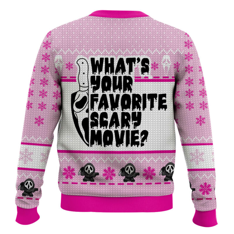 Hooktab Ghostface Pinky Scream Ugly Christmas Sweater Hooktab Ghostface Pinky Scream Ugly Christmas Sweater